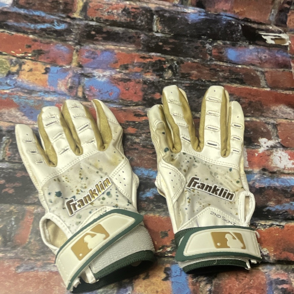 Franklin 2nd Skinz MLB kids S/m Leather Batting Gloves Pair Hook & Loop